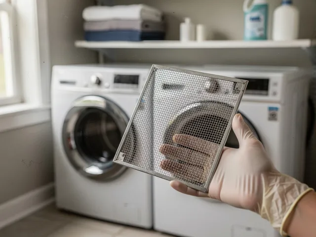 East Windsor Dryer Vent Cleaning specialist performing detailed lint trap cleaning service in East Windsor