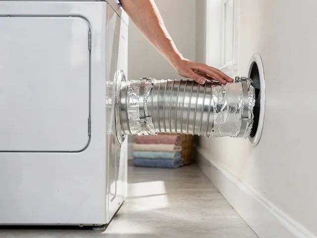 Professional dryer vent hose installation by East Windsor Dryer Vent Cleaning in East Windsor