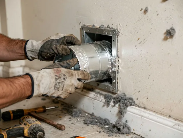 Professional dryer vent repair and installation by East Windsor Dryer Vent Cleaning in East Windsor